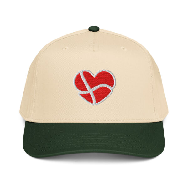 5-panel-mid-profile-baseball-cap-dark-green-natural-front-6a13f56dd4305.jpg Dannebrog Herz. — Nordic Snapback