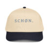5-panel-mid-profile-baseball-cap-navy-natural-front-6a13f40c91ddc.jpg SCHØN. — Nordic Snapback