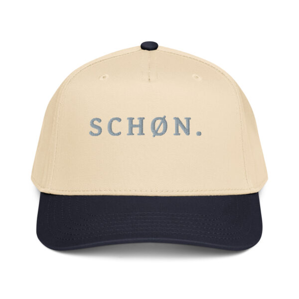 5-panel-mid-profile-baseball-cap-navy-natural-front-6a13f40c91ddc.jpg SCHØN. — Nordic Snapback
