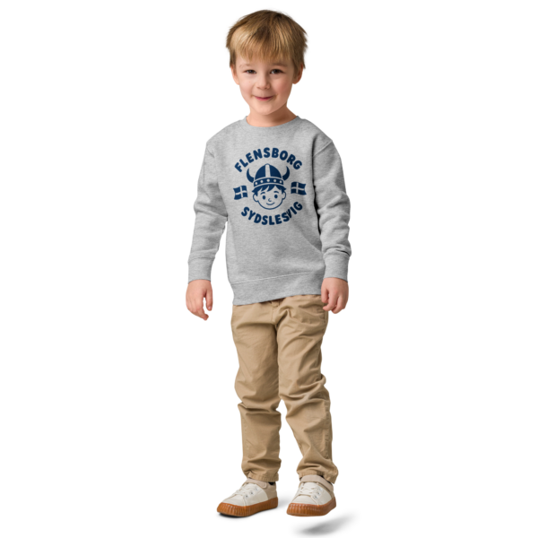 kids-crew-neck-sweatshirt-heather-front-6a02fb4240984.png Mini-Wikinger Flensborg & Sydslesvig – Kinder-Fleecepullover