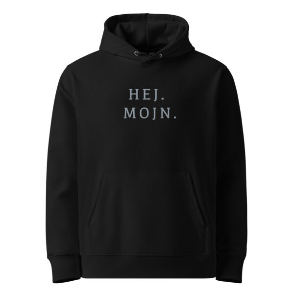 unisex-essential-eco-cruiser-2.0-hoodie-black-front-6a13e87b7f079.jpg HEJ. MOJN. — Hoodie mit feinem Stick
