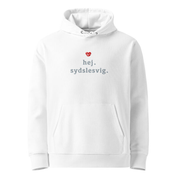 unisex-essential-eco-cruiser-2.0-hoodie-white-front-6a13e11d9b8b3.jpg Hej Sydslesvig. — Bestickter Eco Hoodie