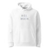 unisex-essential-eco-cruiser-2.0-hoodie-white-front-6a13e87b80a4d.jpg HEJ. MOJN. — Hoodie mit feinem Stick