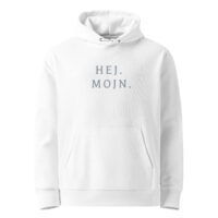 unisex-essential-eco-cruiser-2.0-hoodie-white-front-6a13e87b80a4d.jpg HEJ. MOJN. — Hoodie mit feinem Stick