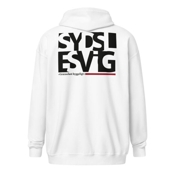 unisex-heavy-blend-zip-hoodie-white-back-6a0716868cb3a.jpg Sydslesvig „Grænseløst hyggeligt" – Zip-Hoodie (Streetwear)