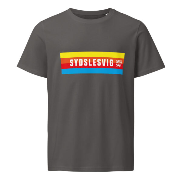 unisex-organic-mid-light-crafter-t-shirt-anthracite-front-6a13647099bdb.jpg SYDSLESVIG. — Banner Tee mit Löwen & Minderheitenfarben