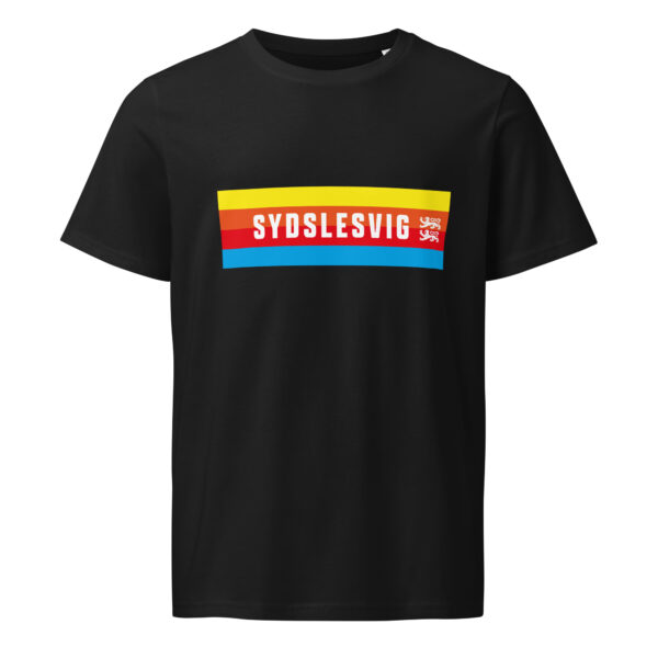 unisex-organic-mid-light-crafter-t-shirt-black-front-6a1364709acf8.jpg SYDSLESVIG. — Banner Tee mit Löwen & Minderheitenfarben