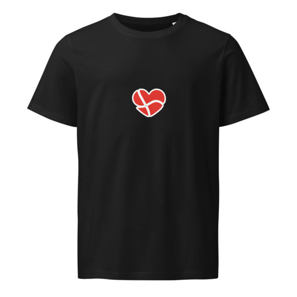 unisex-organic-mid-light-crafter-t-shirt-black-front-6a13670dc4ba1.jpg Dannebrog Hjerte. — Nordic Identity Tee