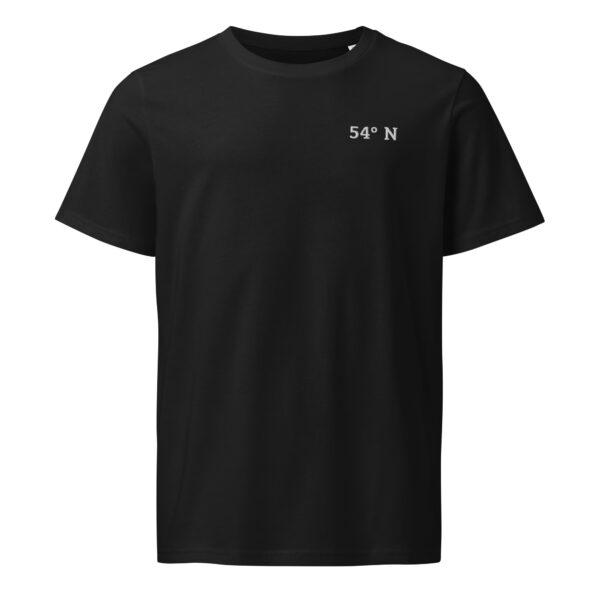 unisex-organic-mid-light-crafter-t-shirt-black-front-6a1387be1bd21.jpg 54° N. — Besticktes Küstenshirt