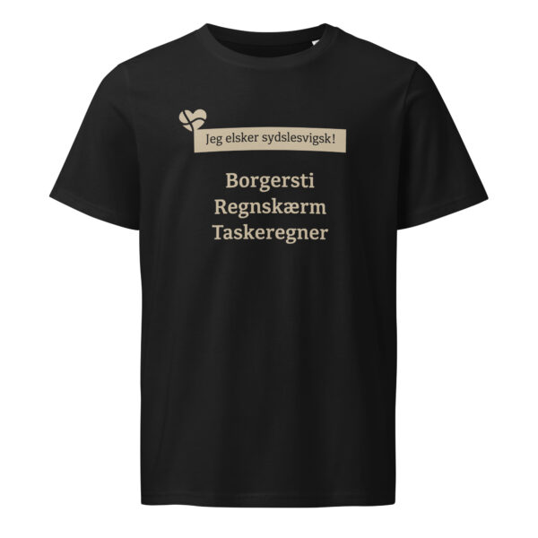 unisex-organic-mid-light-crafter-t-shirt-black-front-6a1391d63f1cb.jpg Borgersti. Regnskærm. Taskeregner. — Sydslesvigsk Tee