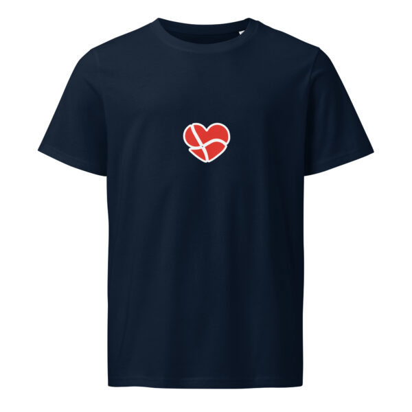 unisex-organic-mid-light-crafter-t-shirt-french-navy-front-6a13670dc4d18.jpg Dannebrog Hjerte. — Nordic Identity Tee