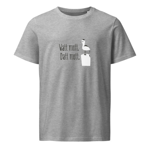 unisex-organic-mid-light-crafter-t-shirt-heather-grey-front-6a138b94cb0ac.jpg Watt mutt, datt mutt. — Möwen-Shirt mit Küstenhumor