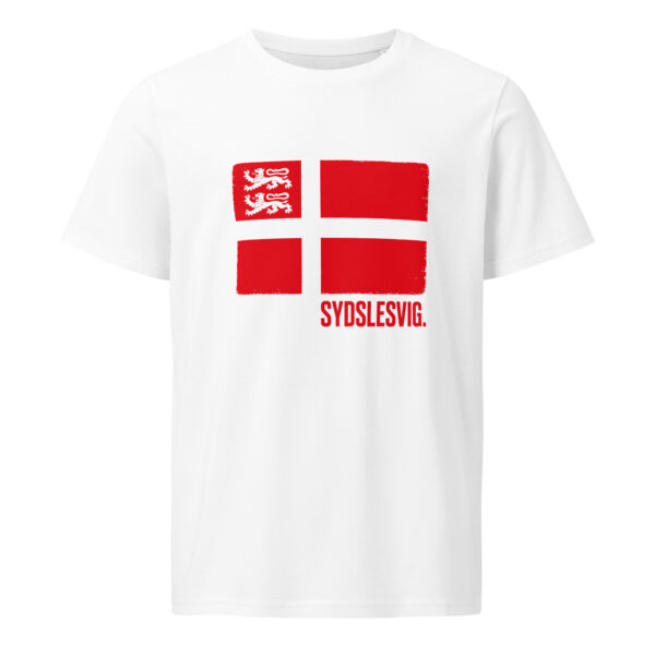 unisex-organic-mid-light-crafter-t-shirt-white-front-6a136455ab089.jpg Dannebrog. Sydslesvig Edition. — Borderland Flag Tee