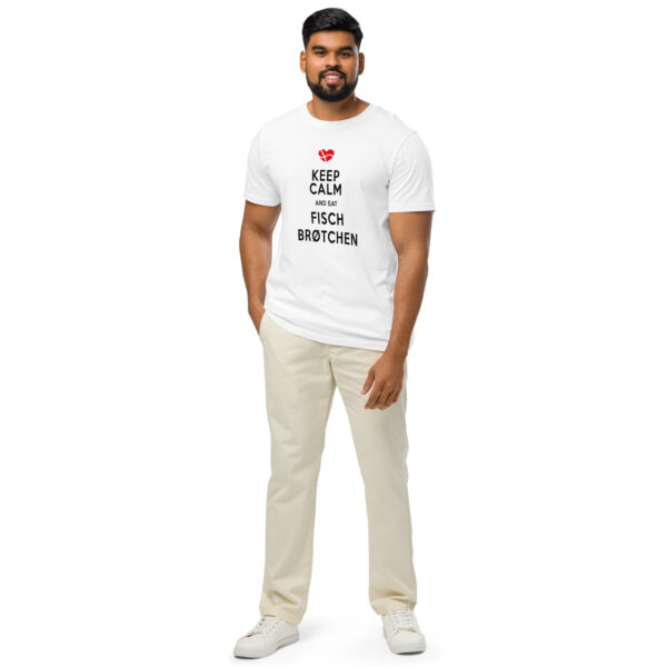unisex-organic-mid-light-crafter-t-shirt-white-front-6a1389558955b.jpg Keep Calm and Eat Fischbrötchen. — Küstenshirt
