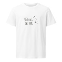 unisex-organic-mid-light-crafter-t-shirt-white-front-6a138b94cb1c5.jpg Watt mutt, datt mutt. — Möwen-Shirt mit Küstenhumor