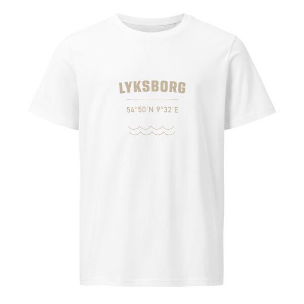 unisex-organic-mid-light-crafter-t-shirt-white-front-6a1393bb2602c.jpg Lyksborg. — Fjordkante Tee