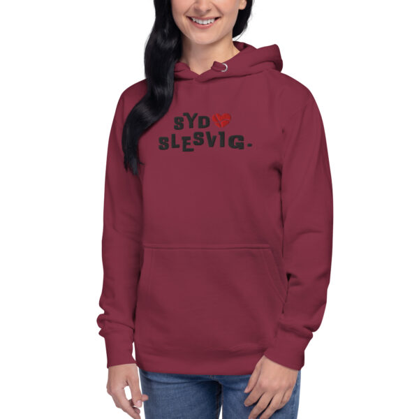 unisex-premium-pullover-hoodie-maroon-front-6a142b98ef56d.jpg SYDSLESVIG. — Modern Heart Hoodie