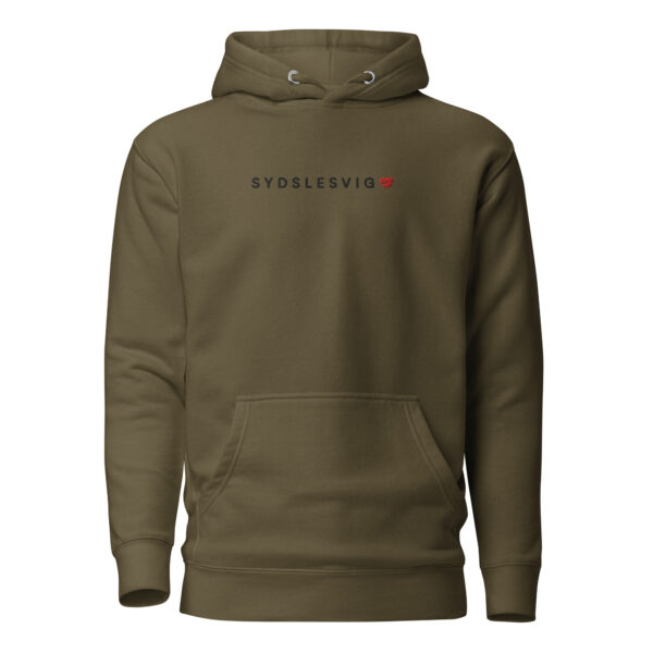 unisex-premium-pullover-hoodie-military-green-front-6a14291c787c2.jpg SYDSLESVIG. — Hoodie mit Herzlogo