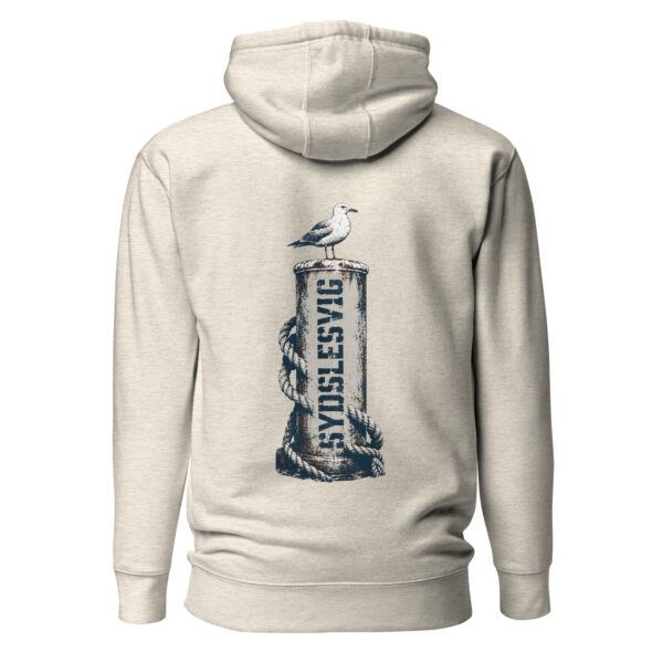 unisex-premium-pullover-hoodie-oatmeal-heather-back-6a083ae40f078.jpg Möwe auf dem Sydslesvig-Poller – Unisex Hoodie
