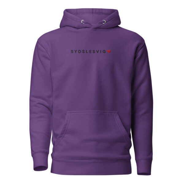 unisex-premium-pullover-hoodie-purple-front-6a14291c7885f.jpg SYDSLESVIG. — Hoodie mit Herzlogo