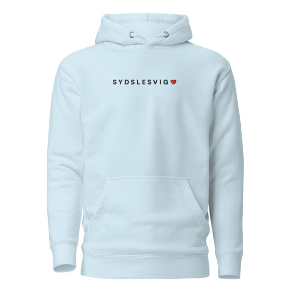unisex-premium-pullover-hoodie-sky-blue-front-6a14291c788fd.jpg SYDSLESVIG. — Hoodie mit Herzlogo