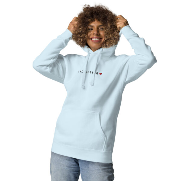 unisex-premium-pullover-hoodie-sky-blue-front-6a14291c796fc.jpg SYDSLESVIG. — Hoodie mit Herzlogo