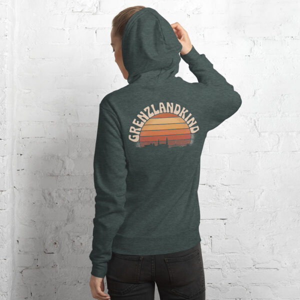 Grenzlandkind – Unisex Hoodie Flensburg (Retro-Sunset)
