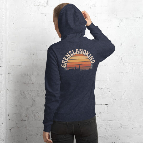 Grenzlandkind – Unisex Hoodie Flensburg (Retro-Sunset)