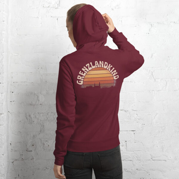 Grenzlandkind – Unisex Hoodie Flensburg (Retro-Sunset)