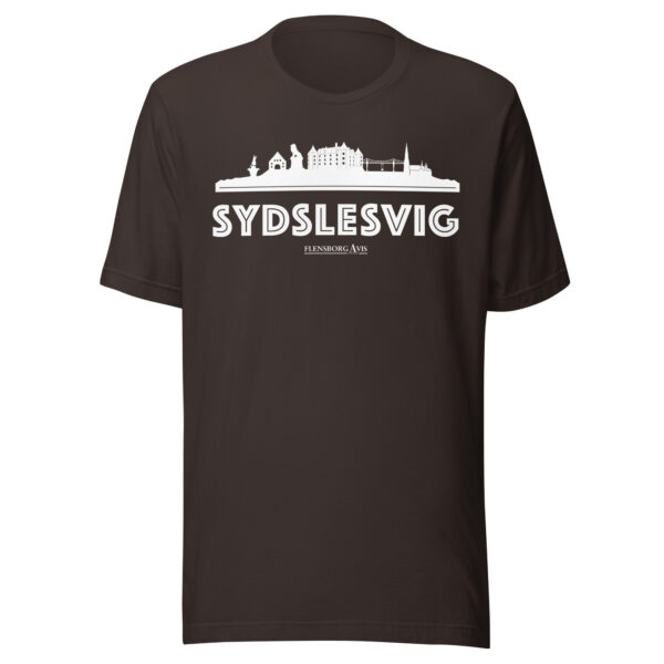 unisex-staple-t-shirt-brown-front-6a072054a473e.jpg Sydslesvig – Flensborg Avis T-Shirt (Sydslesvig-Skyline)
