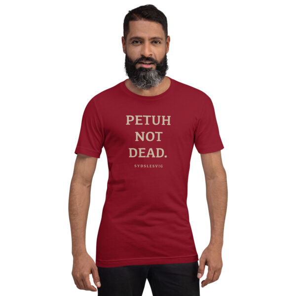 unisex-staple-t-shirt-cardinal-front-6a13db2cae889.jpg PETUH NOT DEAD. — Borderland Statement Tee