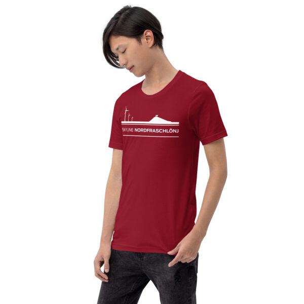 unisex-staple-t-shirt-cardinal-left-front-6a06f6bda270a.jpg Skyline Nordfraschlönj – T-Shirt Nordfriesland