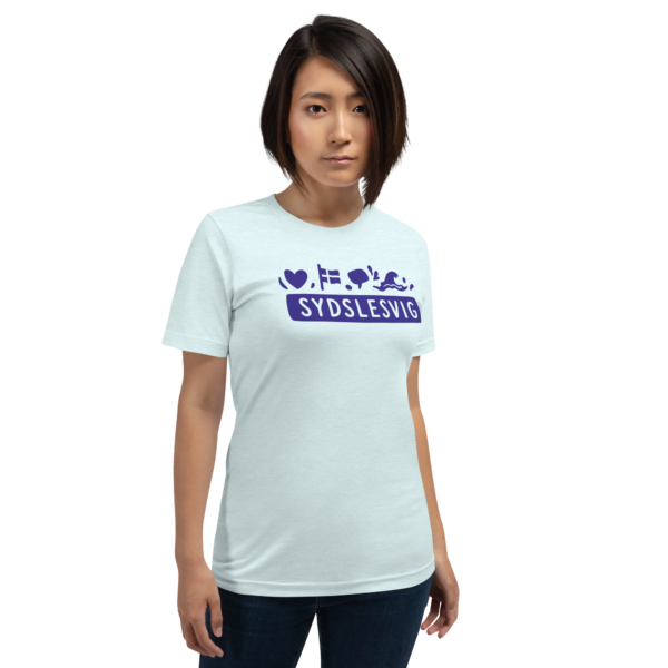 unisex-staple-t-shirt-heather-ice-blue-front-6a06dc7d73872.png Sydslesvig in vier Symbolen – T-Shirt