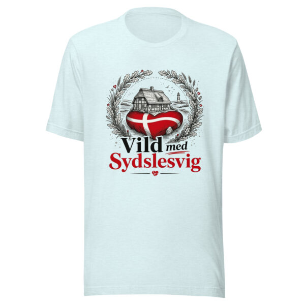 unisex-staple-t-shirt-heather-ice-blue-front-6a06e8682be4d.jpg Vild med Sydslesvig – T-Shirt