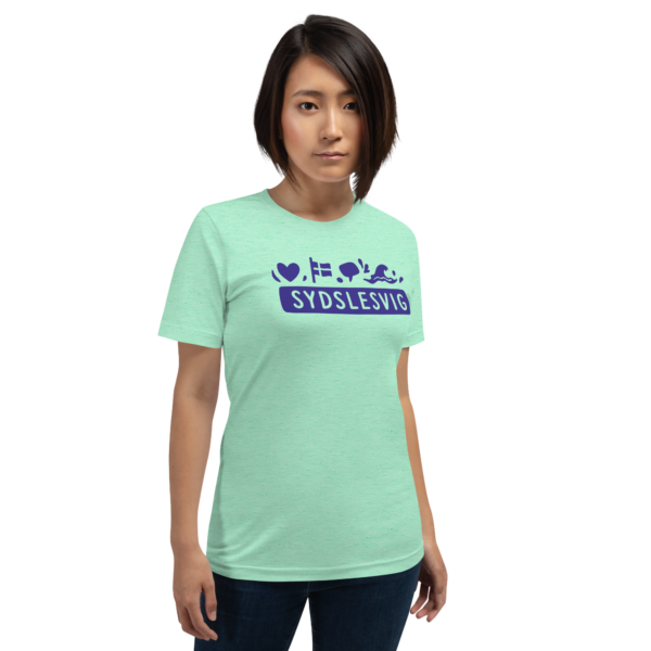 unisex-staple-t-shirt-heather-mint-front-6a06dc7d7339c.png Sydslesvig in vier Symbolen – T-Shirt
