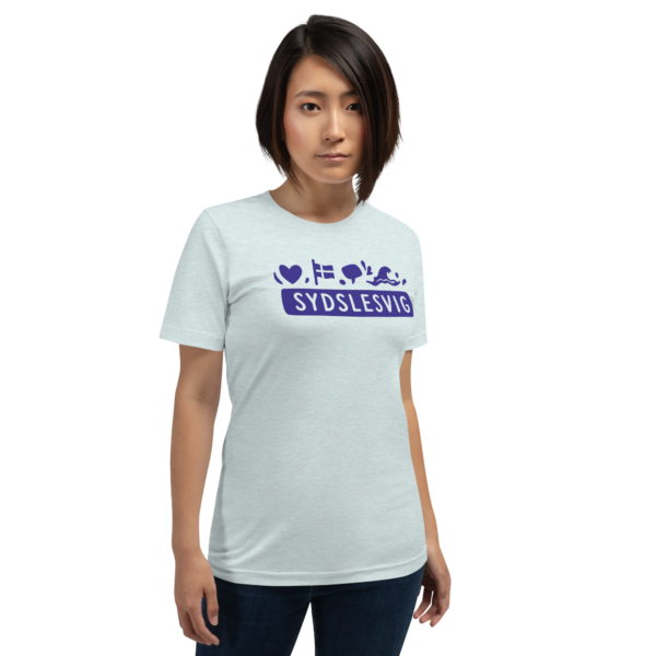 unisex-staple-t-shirt-heather-prism-ice-blue-front-6a06dc7d73441.png Sydslesvig in vier Symbolen – T-Shirt