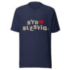 unisex-staple-t-shirt-navy-front-6a13da5ef2ca7.jpg SYDSLESVIG. — Mirror Backprint Tee