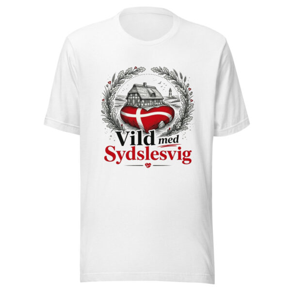 unisex-staple-t-shirt-solid-white-blend-front-6a06e8682bf60.jpg Vild med Sydslesvig – T-Shirt