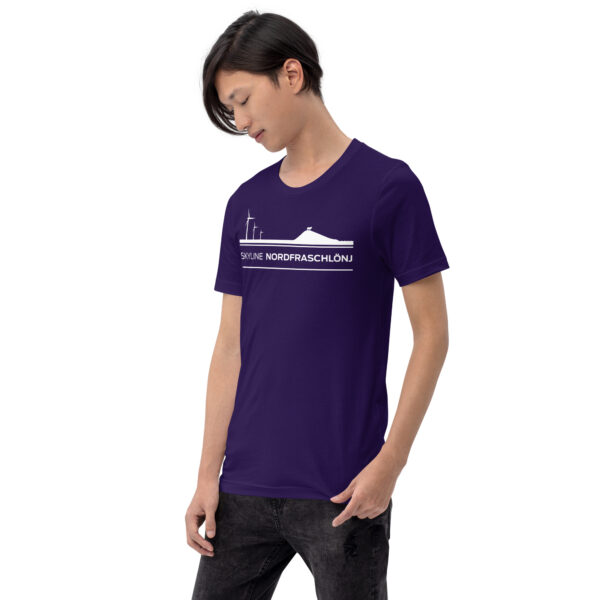 unisex-staple-t-shirt-team-purple-left-front-6a06f6bda28c4.jpg Skyline Nordfraschlönj – T-Shirt Nordfriesland