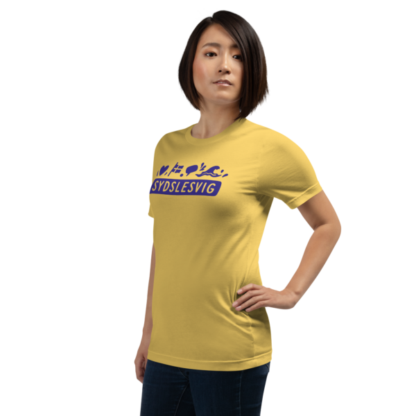 unisex-staple-t-shirt-yellow-left-front-6a06dc7d778c8.png Sydslesvig in vier Symbolen – T-Shirt